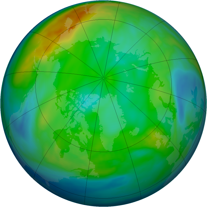 Arctic ozone map for 03 December 2006